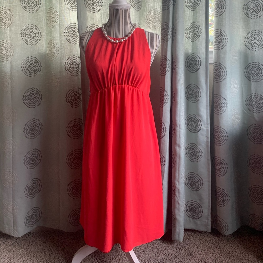 Coral mud length dress